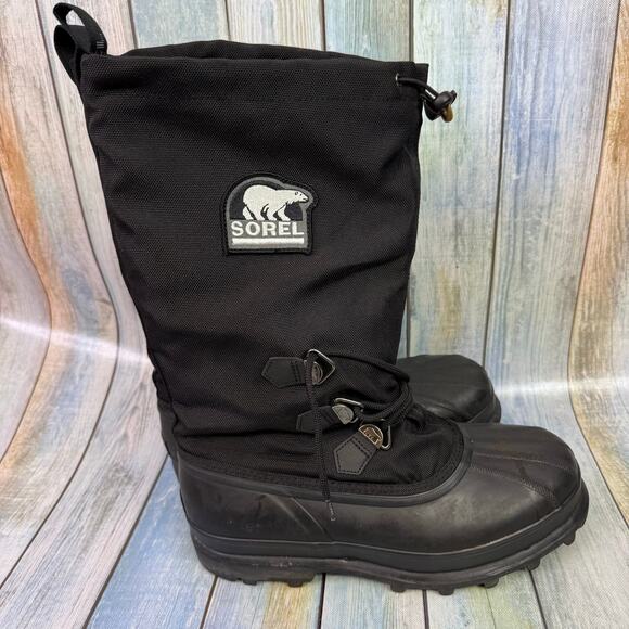 Sorel Men's Bear Boots Size 11 Black Winter Thermo Plus Felt Liner Waterproof - Picture 3 of 6